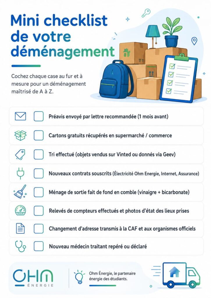 Check list déménagement étudiant